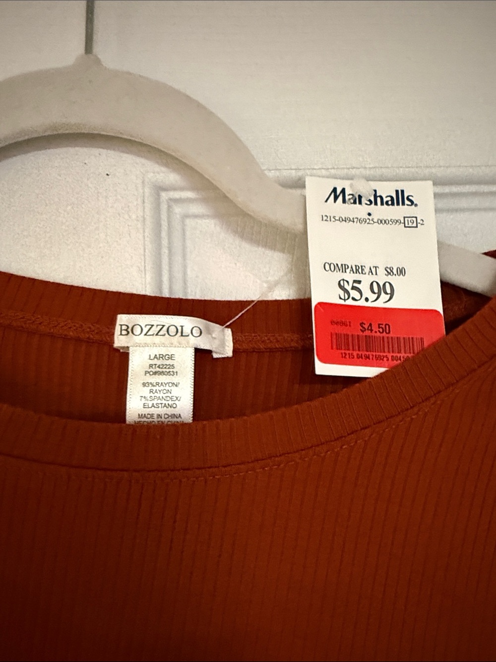 No Boundaries Rust Ribbed Cropped Tee - Picture 2 of 3